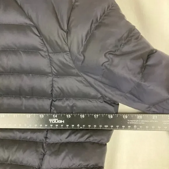 Lululemon Brave the Cold Goose Down Coat Women 6 Black Blue? Long Puffer Hooded - Picture 12 of 13